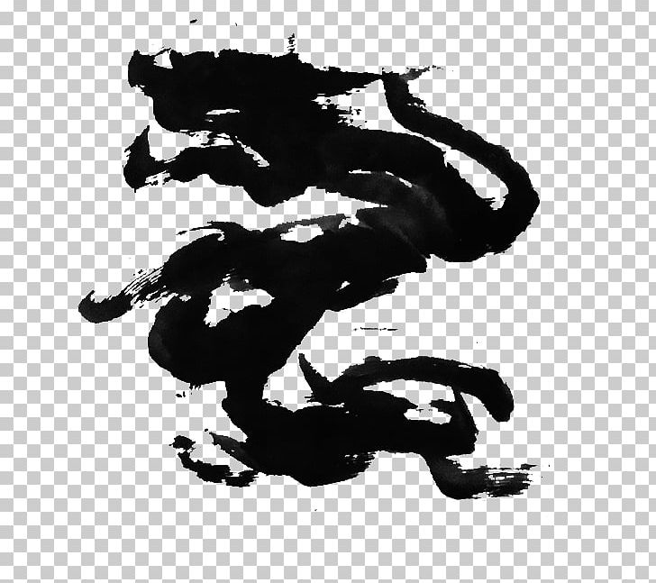 Ink Wash Painting Chinese Dragon PNG, Clipart, Black, Chinese Lantern ...