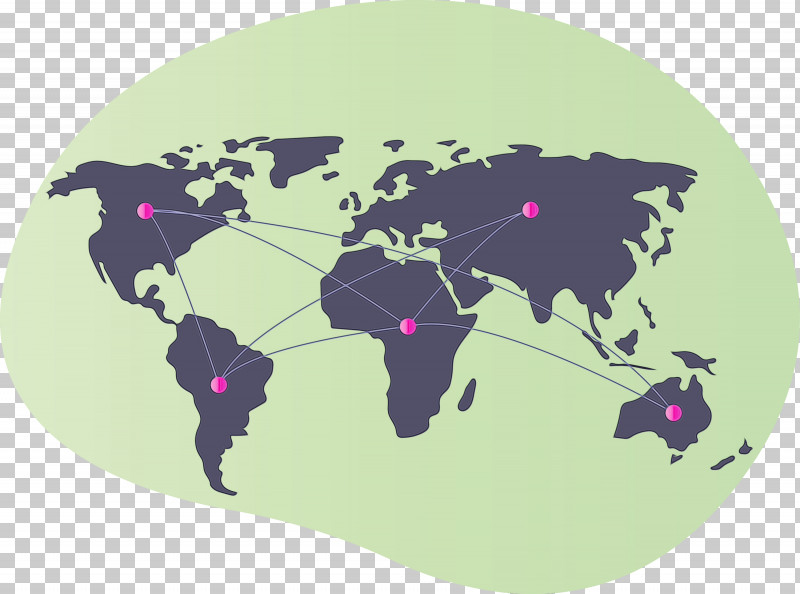 Purple World Map PNG, Clipart, Connected World, Map, Paint, Purple, Watercolor Free PNG Download
