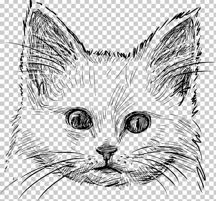 Kitten Cat Drawing PNG, Clipart, Animals, Art, Artwork, Black, Carnivoran Free PNG Download