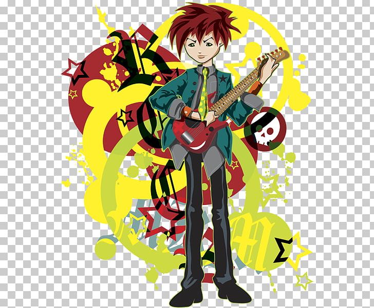 Guitarist Graphic Design Illustrator PNG, Clipart, Anime, Art, Cartoon, Clothing, Costume Free PNG Download