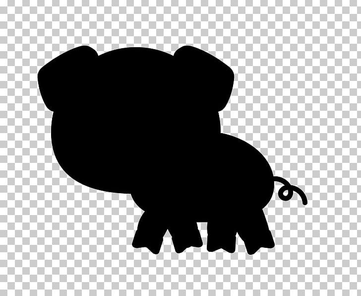 Domestic Pig Silhouette Indian Elephant PNG, Clipart, Animals, Black, Black And White, Carnivoran, Cartoon Free PNG Download