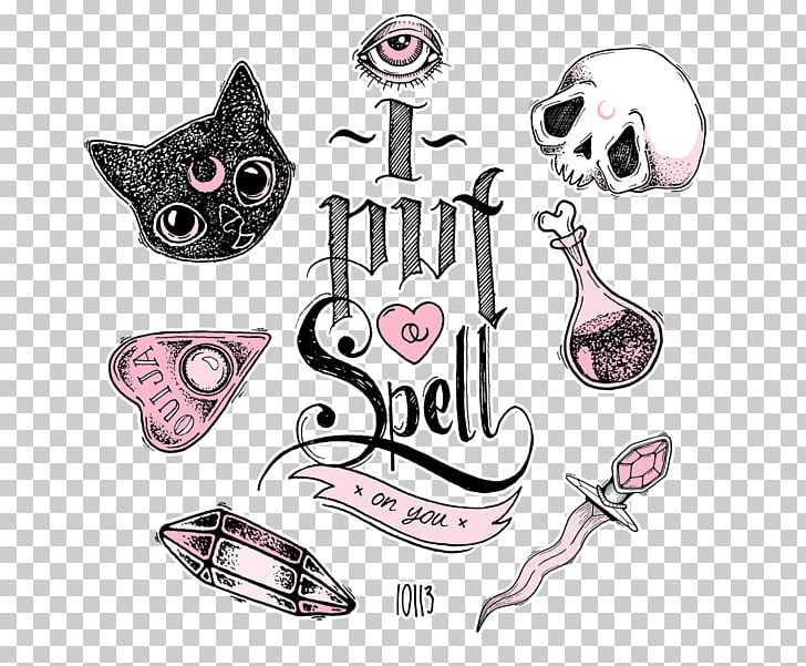 Art Witchcraft Drawing Spell PNG, Clipart, Art, Cat, Cat Like Mammal, Doodle, Drawing Free PNG Download