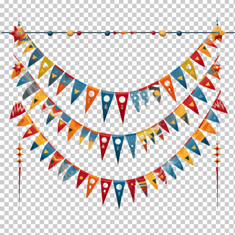 Carnival Garland - Colorful Bunting Decoration For Festive Events PNG