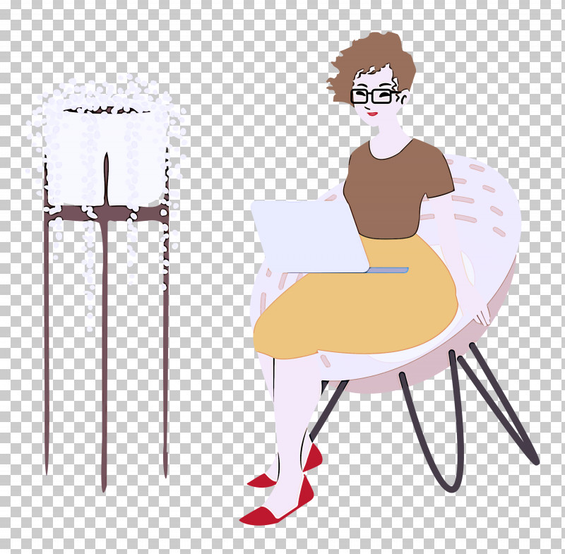 Alone Time Lady Computer PNG, Clipart, Alone Time, Angle, Cartoon, Chair, Computer Free PNG Download