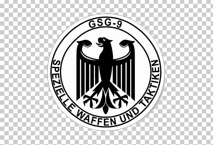 Germany Logo Sticker GSG 9 Decal PNG, Clipart, Area, Black And White, Brand, Crest, Decal Free PNG Download