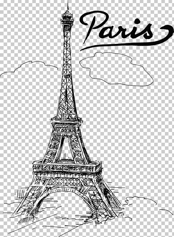 Eiffel Tower Drawing Leaning Tower Of Pisa Wall Decal PNG, Clipart, Artwork, Black And White, Drawing, Eiffel Tower, Giraffe Free PNG Download