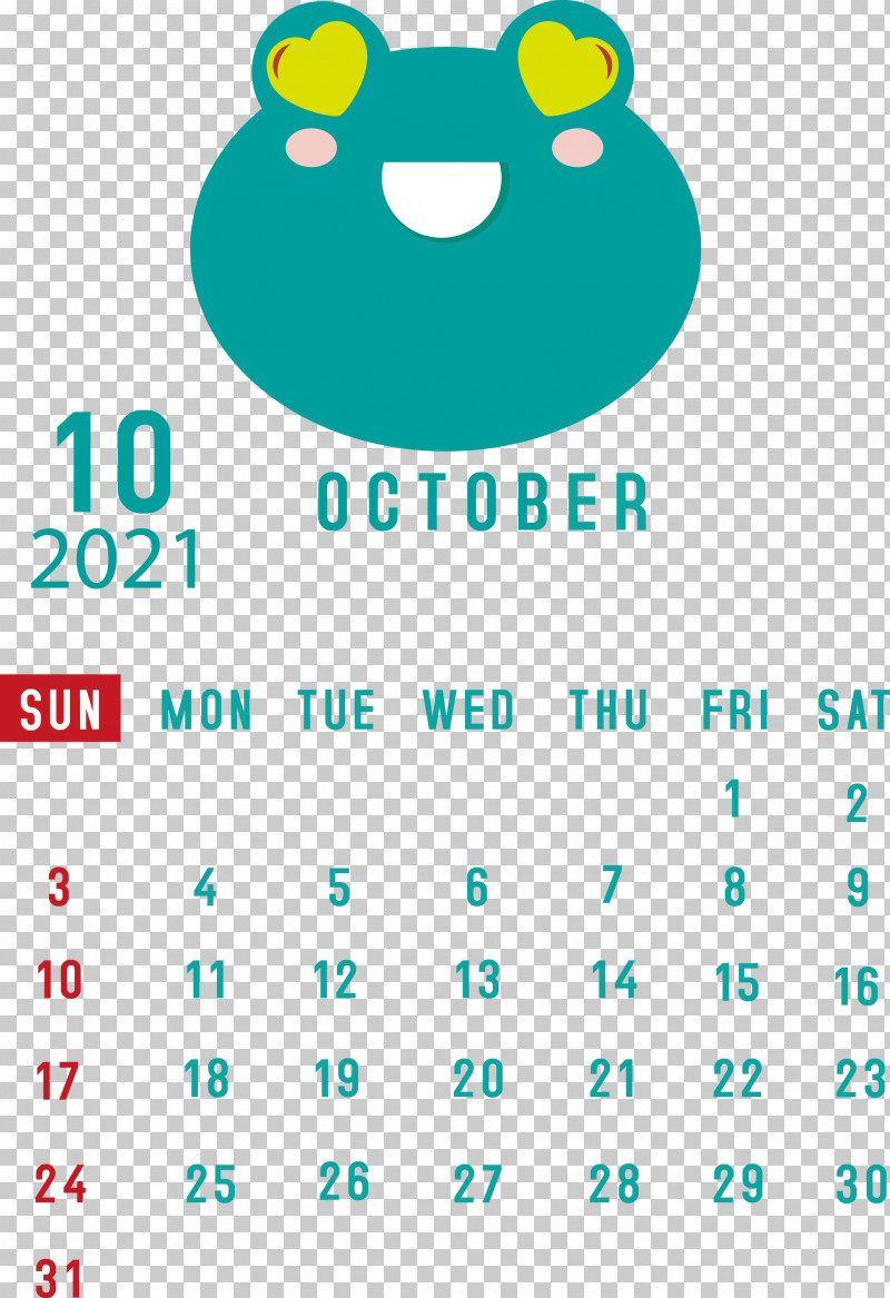 October 2021 Printable Calendar October 2021 Calendar PNG, Clipart, Aqua M, Calendar System, Diagram, Green, Line Free PNG Download