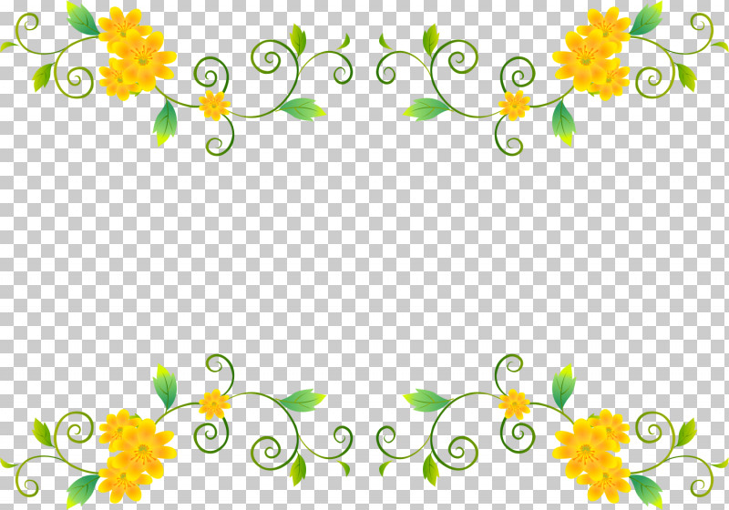 Yellow Flower Frame Vine Frame Foliage Vine Frame PNG, Clipart, Floral Design, Flower, Foliage Vine Frame, Pedicel, Plant Free PNG Download