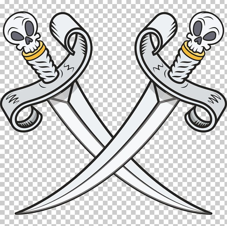 crossed sword drawing