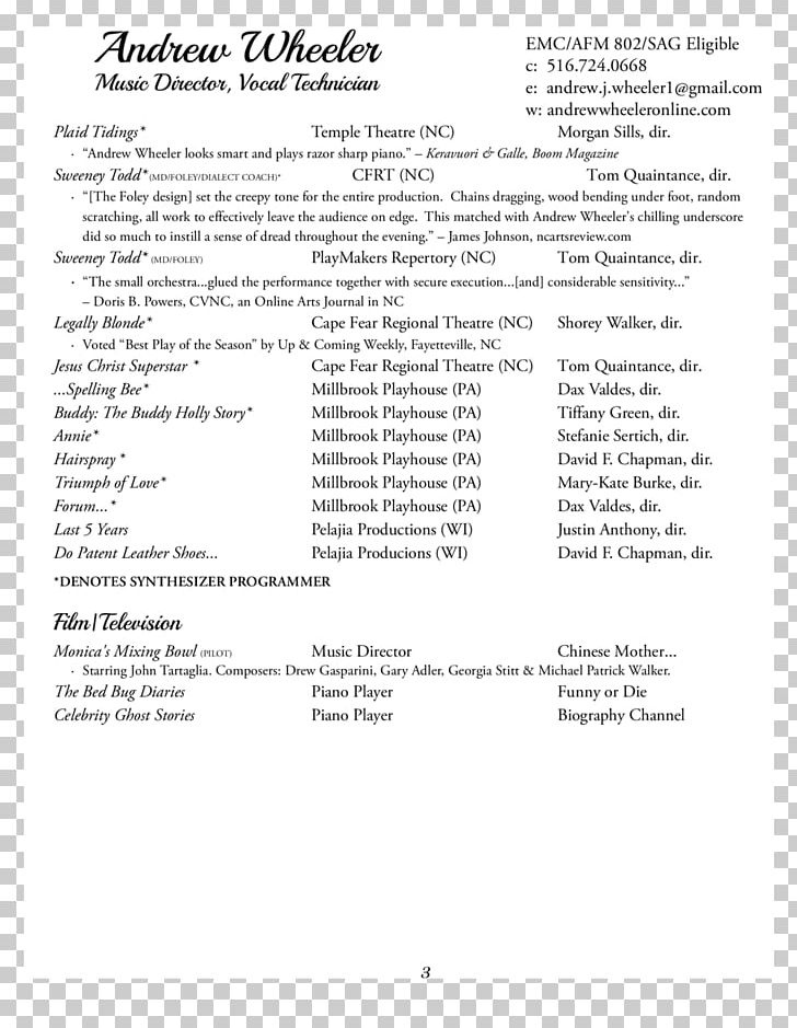 high school theatre resume template