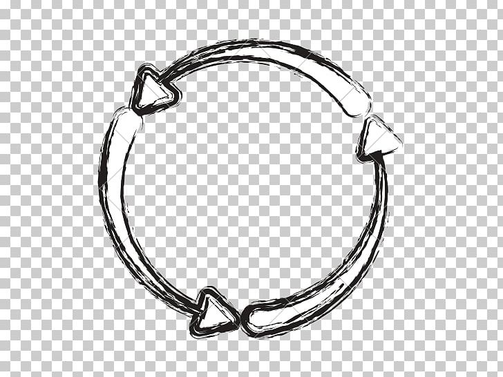 Arrow Circle Computer Icons Symbol PNG, Clipart, Arrow, Black And White, Body Jewelry, Bracelet, Chain Free PNG Download