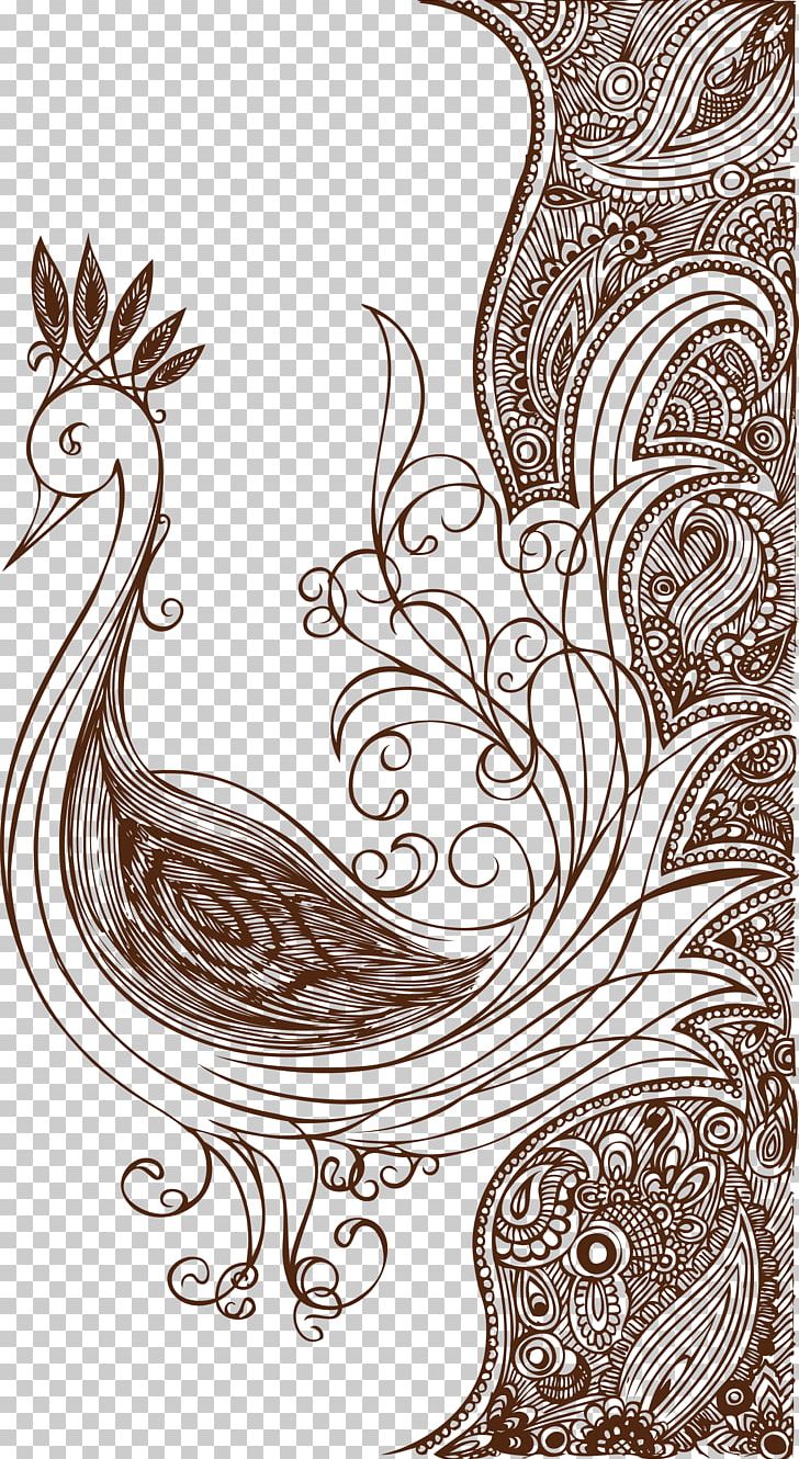 Drawing Floral Design Flower PNG, Clipart, Animals, Bird, Brown, Chicken, Encapsulated Postscript Free PNG Download