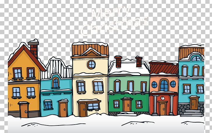Snow Illustration PNG, Clipart, Building, Cartoon, Christmas Town, Display Resolution, Elevation Free PNG Download