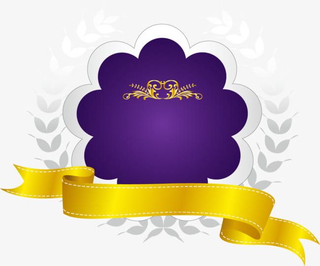 Cartoon Ribbon Round Purple Border PNG, Clipart, Badge, Border, Border Clipart, Cartoon, Cartoon Border Free PNG Download