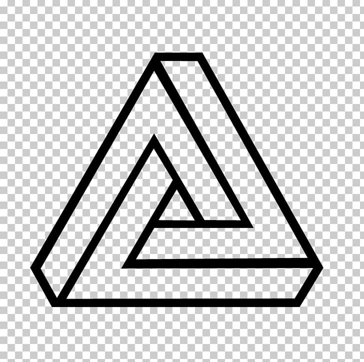 Penrose Triangle Drawing Optical Illusion PNG, Clipart, Angle, Area, Art, Black, Black And White Free PNG Download