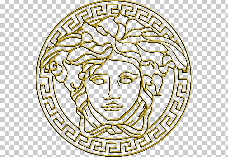 Gianni Versace Logo Italian Fashion Perfume PNG, Clipart, Area, Art, Black And White, Circle, Fashion Free PNG Download