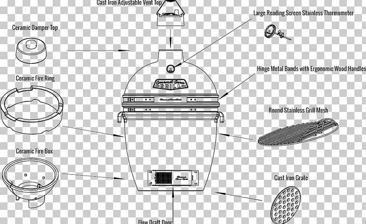 Barbecue Kamado Smoking BBQ Smoker Oven PNG, Clipart, Angle, Area, Barbecue, Black And White, Brand Free PNG Download