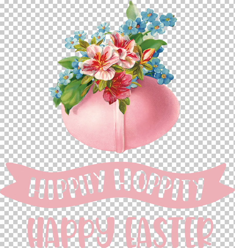 Hippity Hoppity Happy Easter PNG, Clipart, Cut Flowers, Floral Design, Flower, Flower Bouquet, Happy Easter Free PNG Download