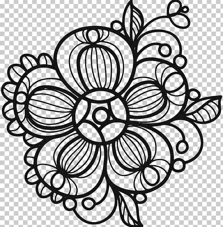 Flower Floral Design PNG, Clipart, Art, Black, Black And White, Circle, Drawing Free PNG Download