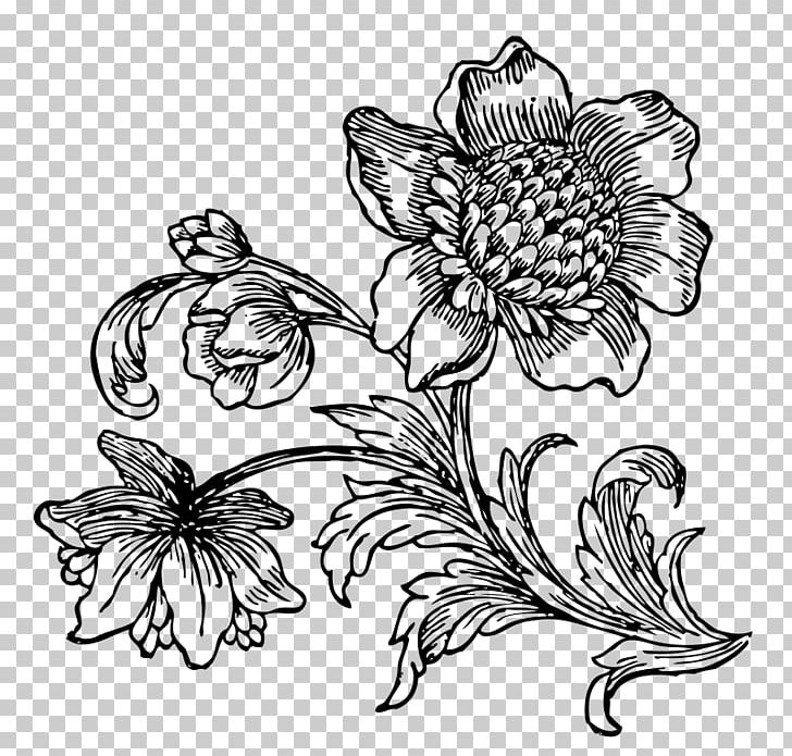 Floral Design Drawing Line Art Visual Arts Monochrome PNG, Clipart, Art, Artwork, Black, Black And White, Cartoon Free PNG Download