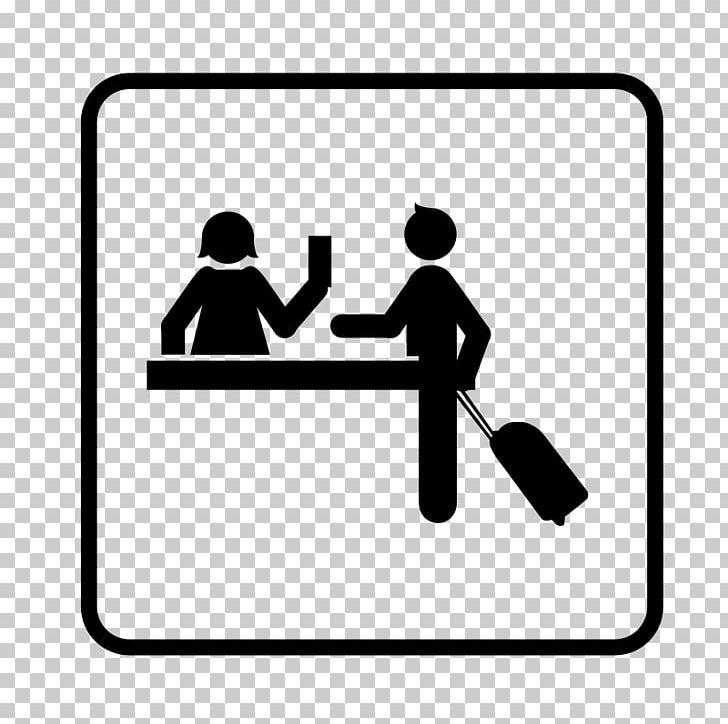 Hotel Lobby Receptionist Computer Icons PNG, Clipart, Accommodation, Area, Black, Black And White, Checkin Free PNG Download