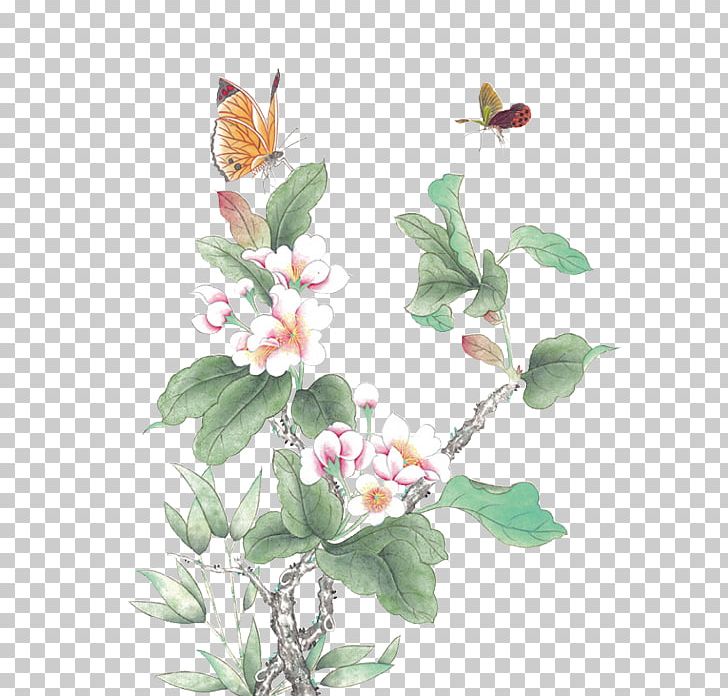 Chinese Painting Tattoo Body Art Flower PNG, Clipart, Art, Birdandflower Painting, Body Art, Branch, Butterfly Free PNG Download