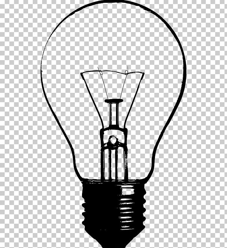 Incandescent Light Bulb Lamp Silhouette PNG, Clipart, Black And White, Bulb, Drawing, Flashlight, Incandescence Free PNG Download