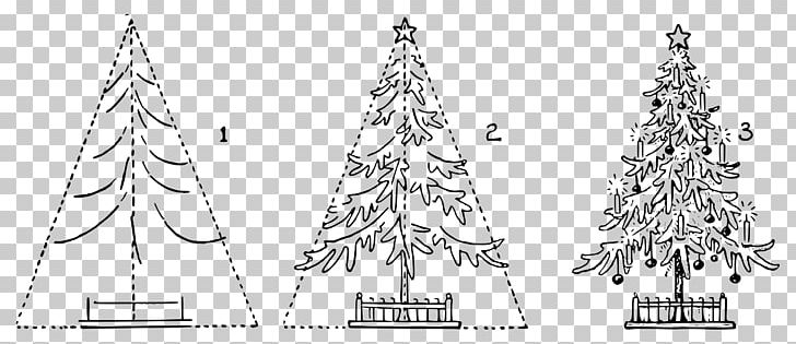 Christmas Tree Drawing PNG, Clipart, Black And White, Branch, Christmas, Christmas Card, Christmas Decoration Free PNG Download