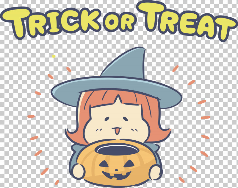 TRICK OR TREAT Happy Halloween PNG, Clipart, Biology, Cartoon, Happiness, Happy Halloween, Hat Free PNG Download