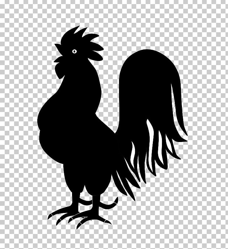 Rooster Silhouette Black And White PNG, Clipart, Animals, Beak, Bird, Black And White, Cartoon Free PNG Download