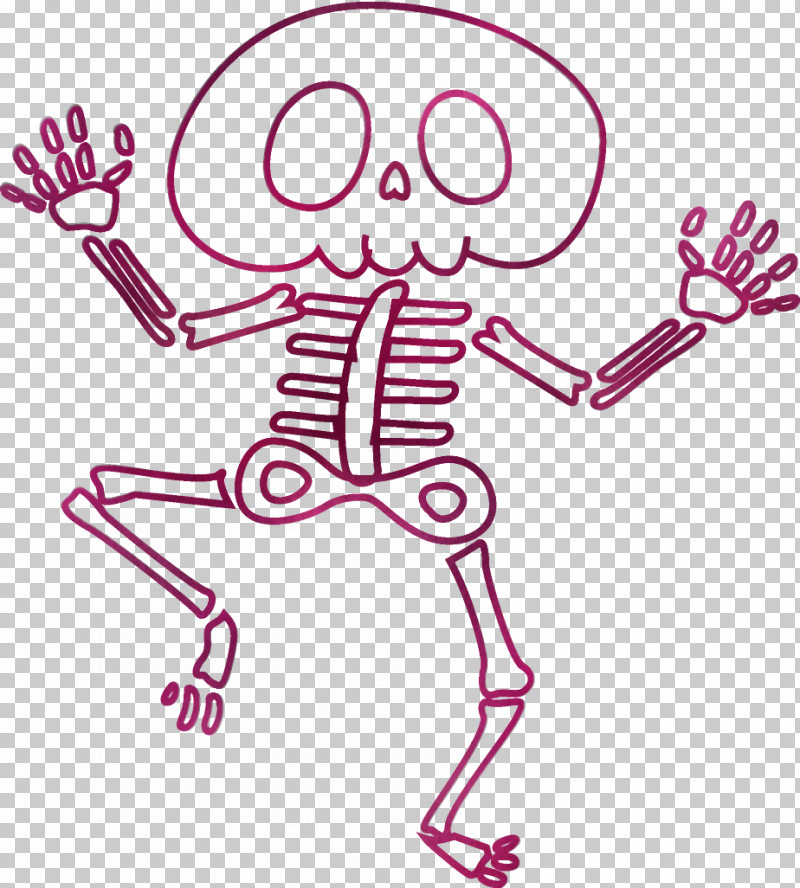 Skeleton Halloween Skeletons PNG, Clipart, Coloring Book, Halloween, Line Art, Magenta, Pink Free PNG Download