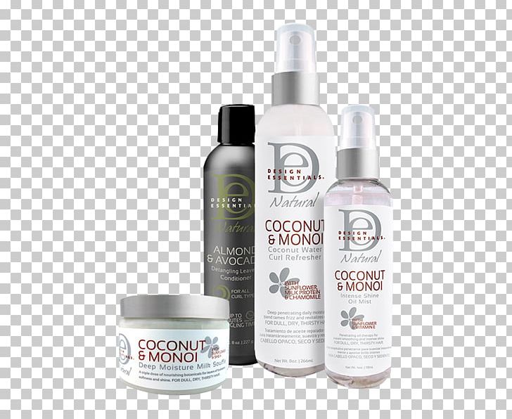 Lotion Monoi Oil Milk Design Essentials Coconut & Monoi Curl Defining Gelee Design Essentials Coconut & Monoi Intense Shine Oil Mist PNG, Clipart, Food Drinks, Liquid, Lotion, Milk, Moisture Free PNG Download