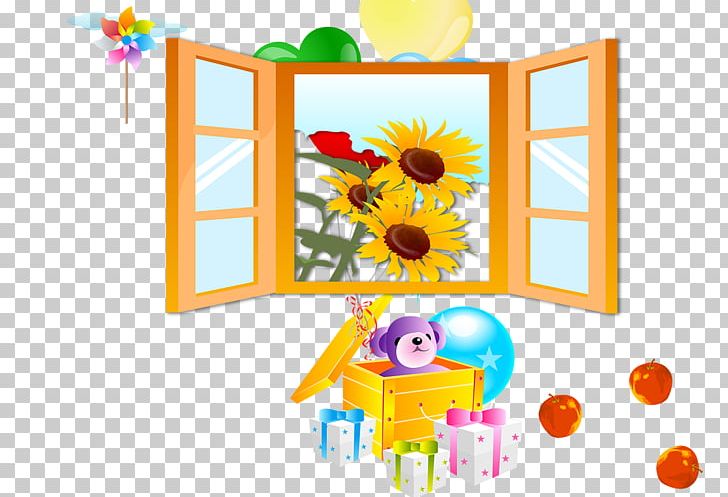 Window Cartoon Fukei PNG, Clipart, Area, Baby Toys, Balloon, Bear, Boy Cartoon Free PNG Download