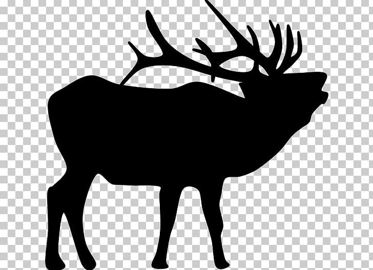 Reindeer Elk Silhouette Wildlife PNG, Clipart, Antler, Artwork, Black And White, Cartoon, Deer Free PNG Download