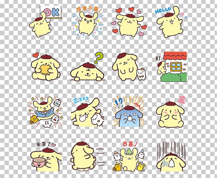 Sticker Purin Sanrio LINE Rilakkuma PNG, Clipart, Area, Decal, Emoticon, Human Behavior, Information Free PNG Download
