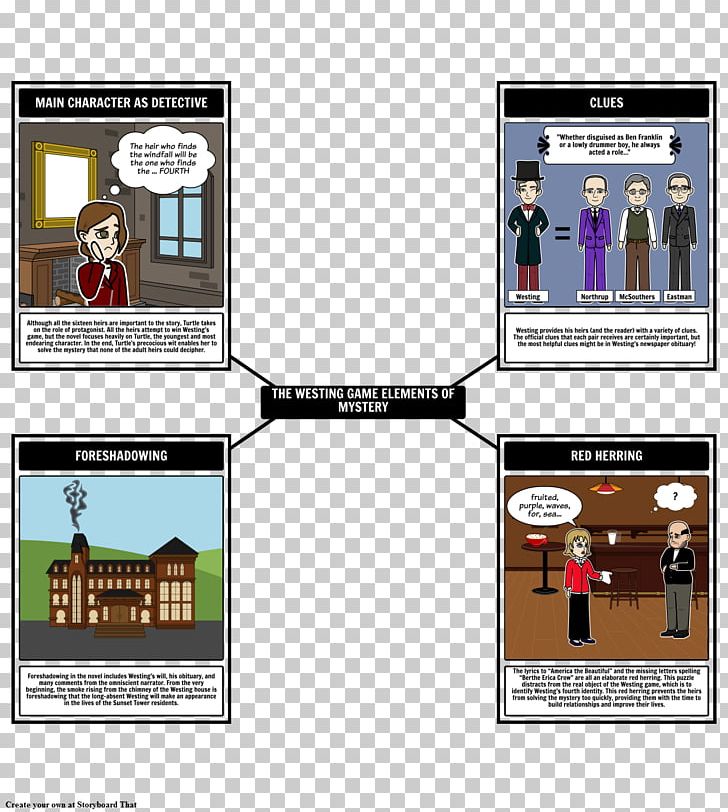The Westing Game Mystery Storyboard Character Film PNG, Clipart, Brand, Character, Communication, Ellen Raskin, Film Free PNG Download