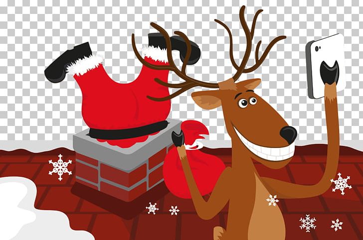 Reindeer Santa Claus PNG, Clipart, Art, Cartoon, Christmas, Christmas Decoration, Christmas Ornament Free PNG Download