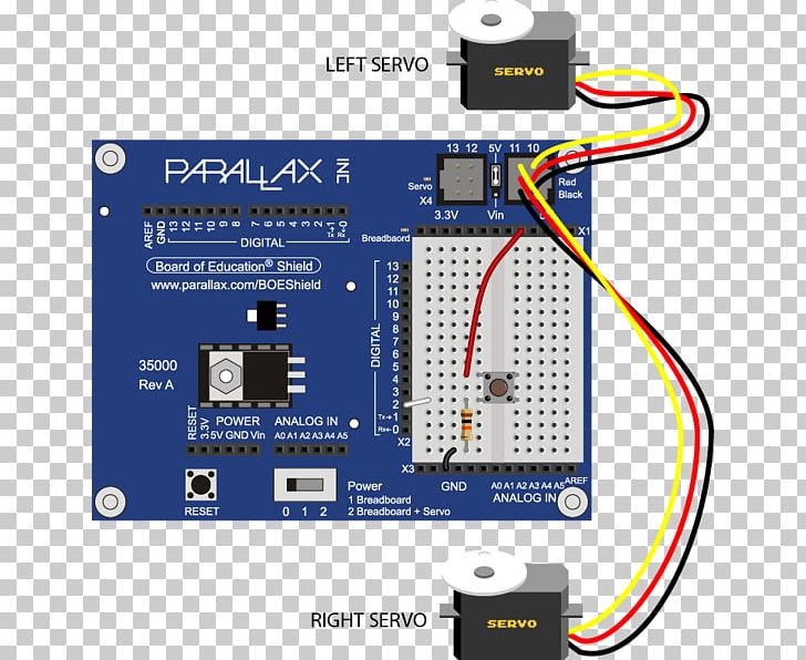 Arduino Electrical Switches Servomotor Boe-Bot PNG, Clipart, Arduino, Area, Boebot, Breadboard, Circuit Component Free PNG Download