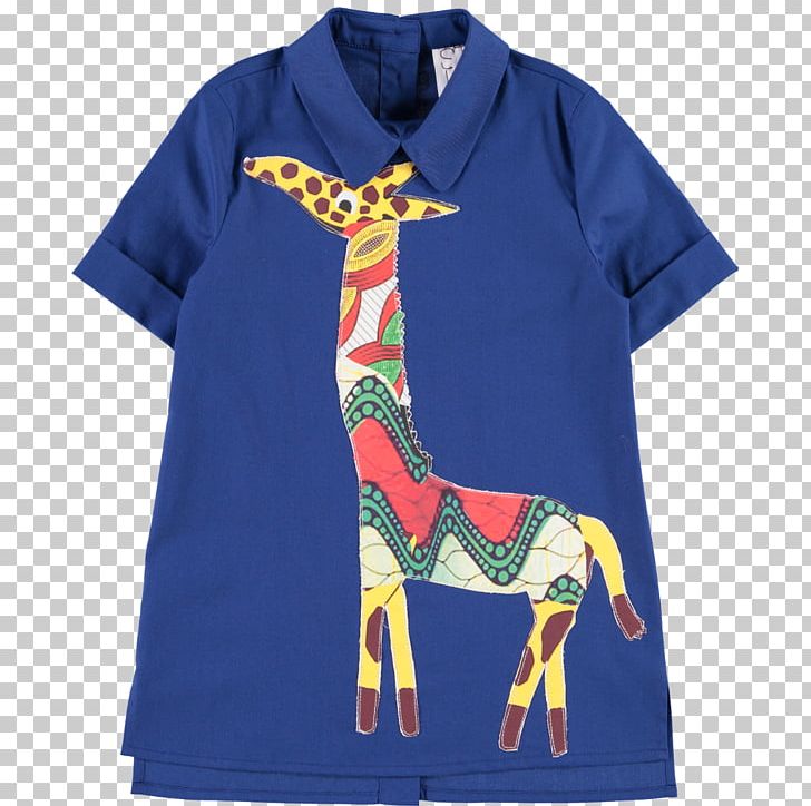 Shirtdress T-shirt Sleeve Collar Giraffe PNG, Clipart, Blue, Blue Giraffe, Brand, Clothing, Cobalt Blue Free PNG Download