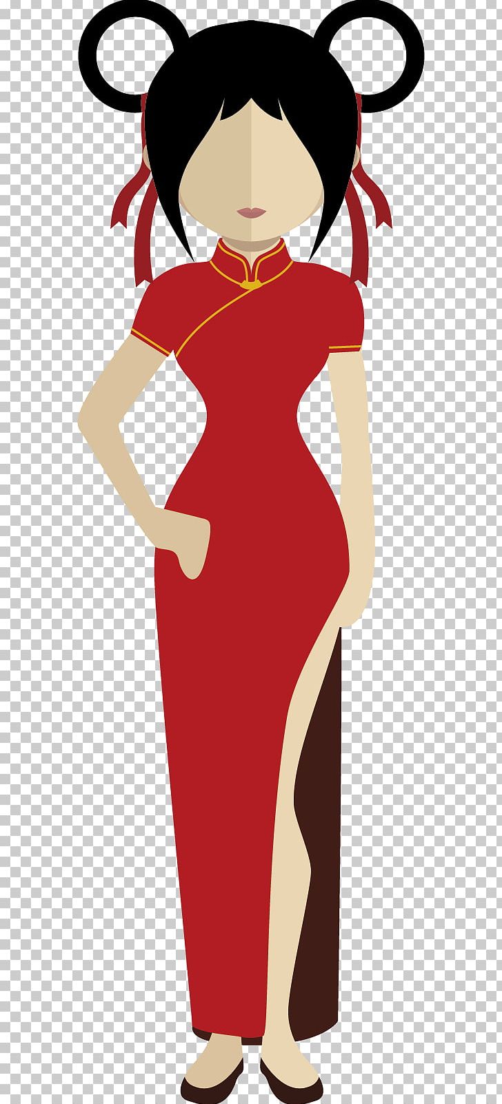 Cheongsam Robe Woman PNG, Clipart, Cartoon, Chinese Lantern, Chinese Style, Fictional Character, Field Staff Free PNG Download
