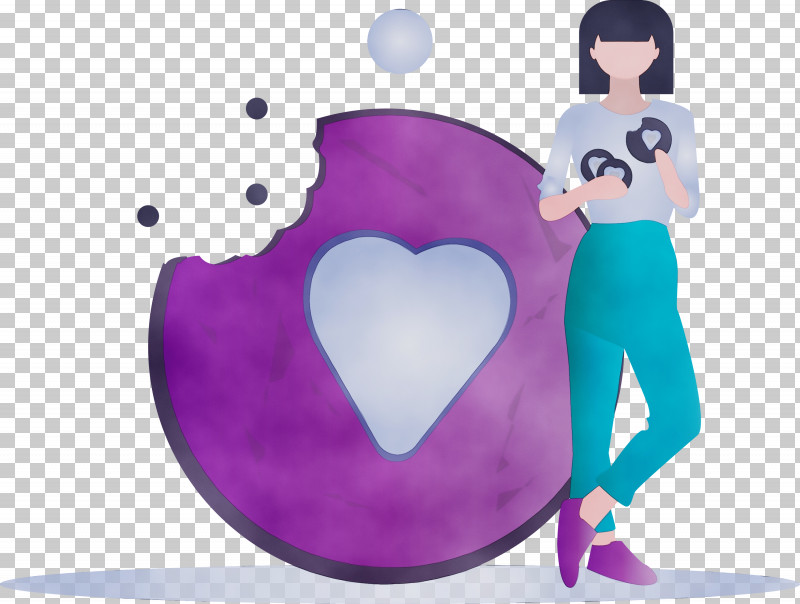 Purple Violet Heart Cartoon Love PNG, Clipart, Animation, Cartoon, Cookie, Girl, Heart Free PNG Download