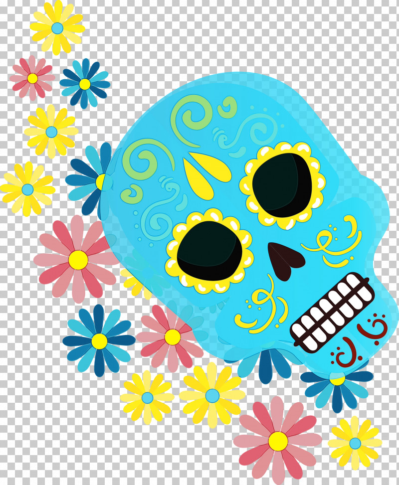 Flower Yellow Pattern Line Area PNG, Clipart, Area, Calavera, Calaveras, Day Of The Dead, Flower Free PNG Download