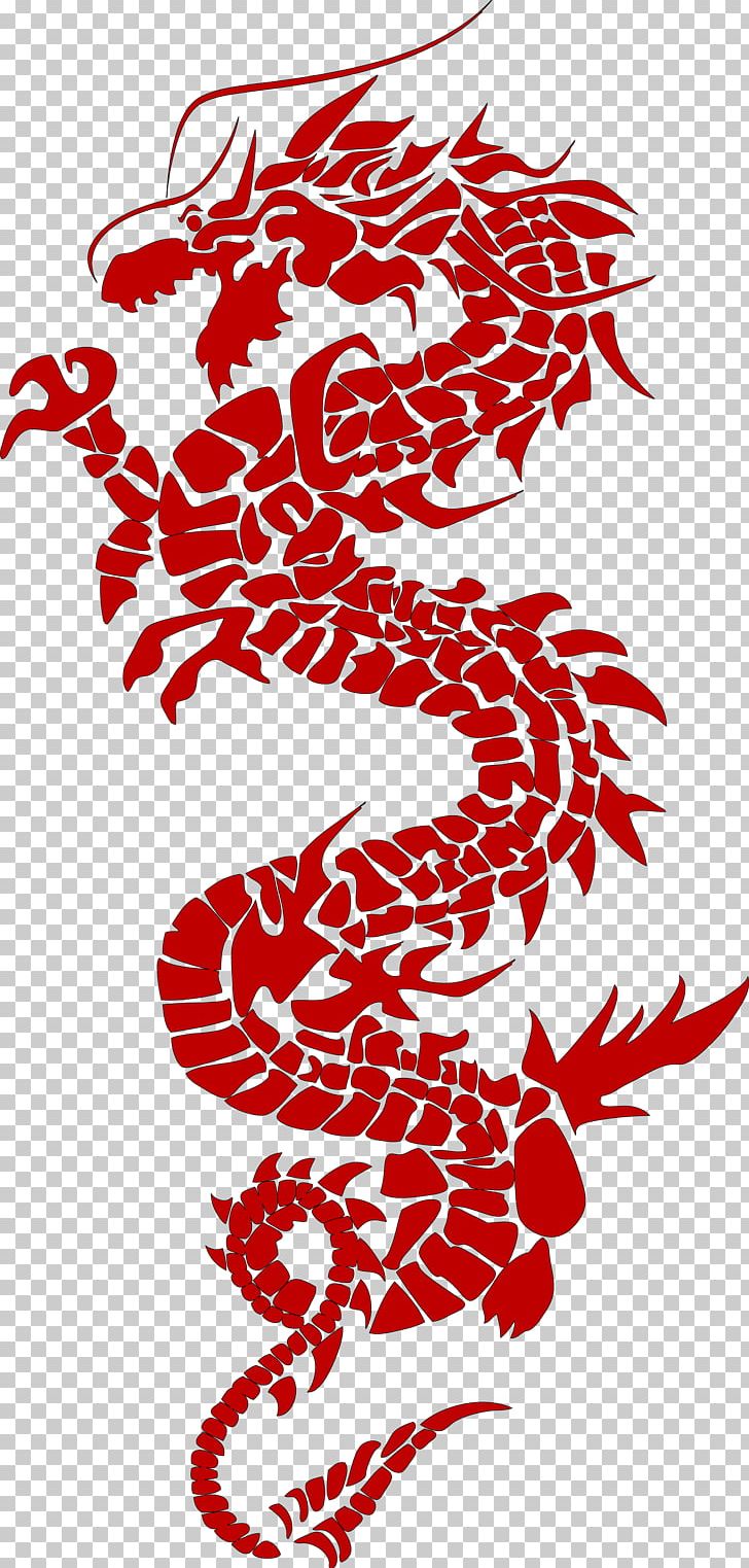 red chinese dragon png