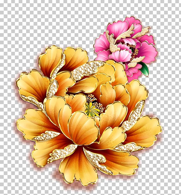 Moutan Peony Gold PNG, Clipart, Blue, Chinese Style, Chrysanthemum, Chrysanths, Flower Free PNG Download