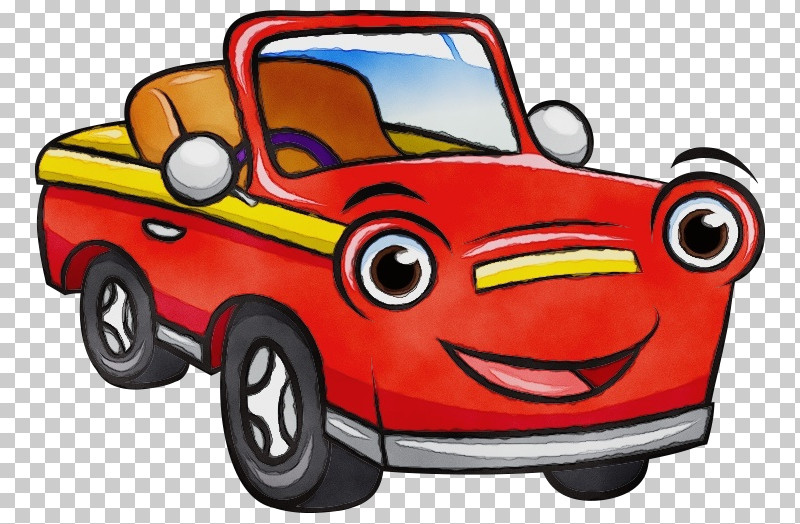Cartoon Vehicle Car Yellow PNG, Clipart, Car, Cartoon, Paint, Vehicle, Watercolor Free PNG Download