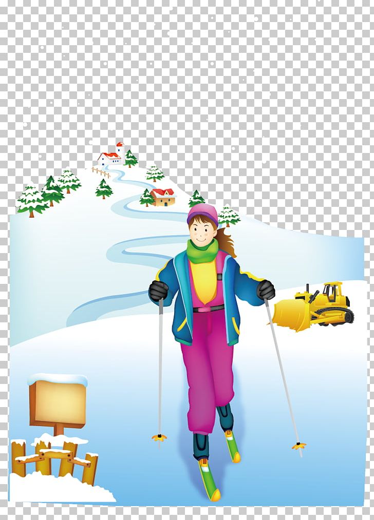 Skiing Adobe Illustrator PNG, Clipart, Cartoon, Computer Wallpaper, Creative Background, Encapsulated Postscript, Fictional Character Free PNG Download