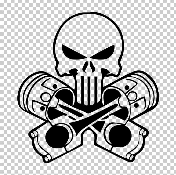 Punisher Car Decal Sticker Drawing PNG, Clipart, Artwork, Black, Black And White, Bone, Bumper Free PNG Download