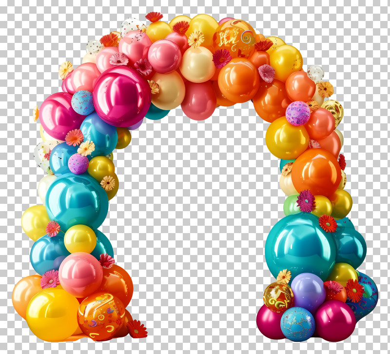 Birthday Balloon Arch Vector Draw Design - Decorative Balloon Arch With ...