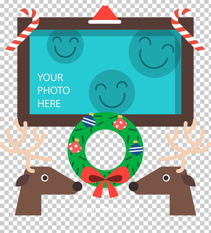 Reindeer Santa Claus Christmas PNG, Clipart, Adobe Illustrator, Cartoon, Christmas Decoration, Christmas Frame, Christmas Lights Free PNG Download