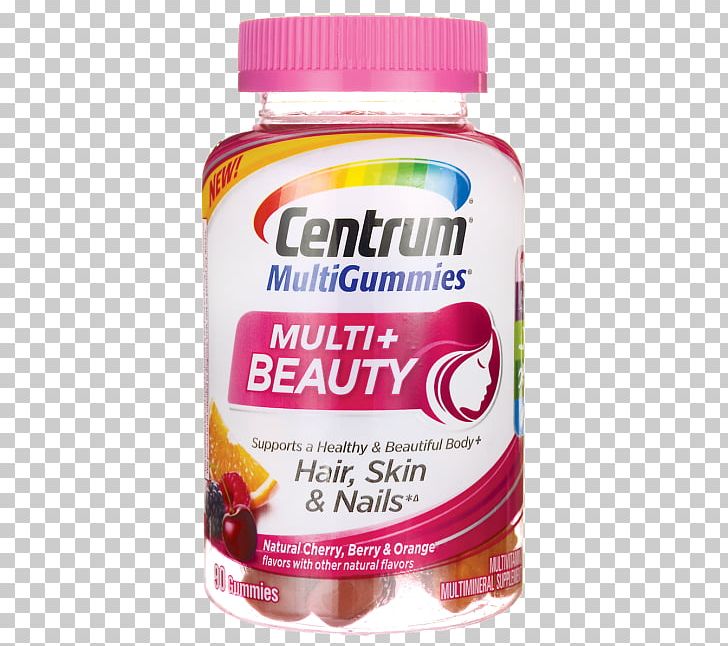 Dietary Supplement Centrum MultiGummies Plus Beauty Adult Multivitamin Gummies PNG, Clipart, Adverse Effect, Centrum, Dietary Supplement, Flavor, Health Free PNG Download